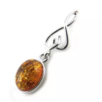 Les Trsors De Lily [N2189] - Серебряный кулон Вдохновение из янтаря (родированное покрытие) - 30x9 мм