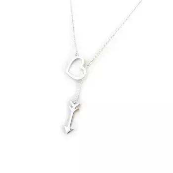 Les Trsors De Lily [N2875] - Серебряное колье Love с родиевым покрытием - 25x17 мм
