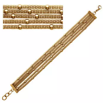 Les Trsors De Lily [N3029] - Золотой стальной браслет «Килиманджаро» (5 рядов) - 15 мм