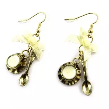 Les Trsors De Lily [N3187] - Дизайнерские серьги Scarlett золотисто-бежевые