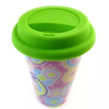 Les Trsors De Lily [N3214] - Зеленая керамическая транспортная кружка Kathmandu - 15x9 см