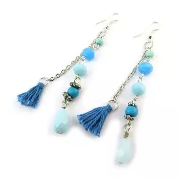 Les Trsors De Lily [N3632] - Дизайнерские серьги Alta синие