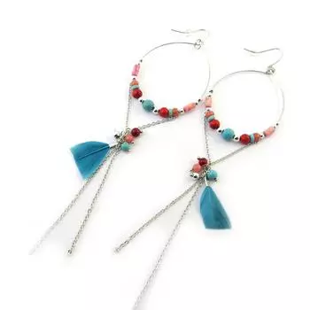 Les Trsors De Lily [N3717] - Дизайнерские серьги Alta бирюзово-красный