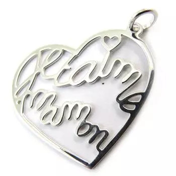 Les Trsors De Lily [N3974] - Серебряный кулон Я люблю тебя, мама (родированное покрытие) - 27x27 мм