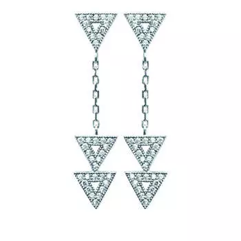 Les Trsors De Lily [N3994] - Серебряные серьги «Треугольник» (родиевое покрытие) - 12x8 мм