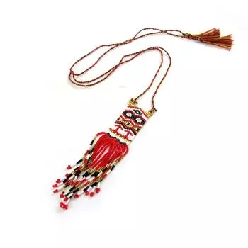 Les Trsors De Lily [N4617] - Красное дизайнерское длинное колье «Алтай»