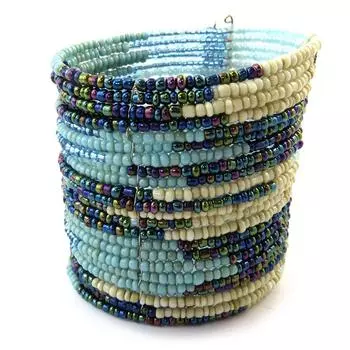 Les Trsors De Lily [N4634] - Дизайнерский браслет Katmandu бежево-синего цвета