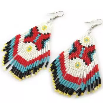 Les Trsors De Lily [N4644] - Дизайнерские серьги Alta черно-красный многоцветный