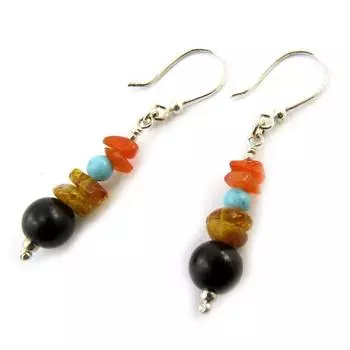 Les Trsors De Lily [N5084] - Разноцветные серебряные серьги Mineralia