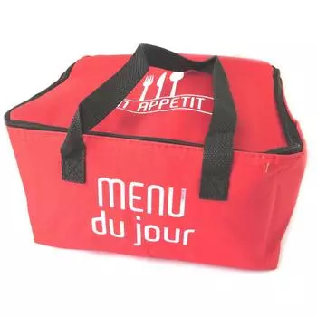 Les Trsors De Lily [N5143] - Insulated lunch bag Coloriage red (Menu of the day) - 24x18. 5x14 cm