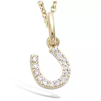 Les Trsors De Lily [N5331] - Позолоченный кулон Подкова из белого золота - 9x8 мм