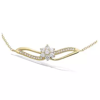 Les Trsors De Lily [N5392] - Позолоченное колье Sissi белое золото - 35x10 мм