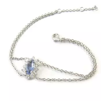 Les Trsors De Lily [N5400] - Серебряный браслет Victorina белый синий танзанит серебро (родированное покрытие)