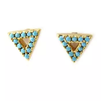 Les Trsors De Lily [N6244] - Позолоченные золотые бирюзовые серьги «Навахо» (треугольники)