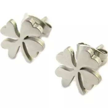 Les Trsors De Lily [N6308] - Стальные шпильки 4-листный клевер - 10x10 мм