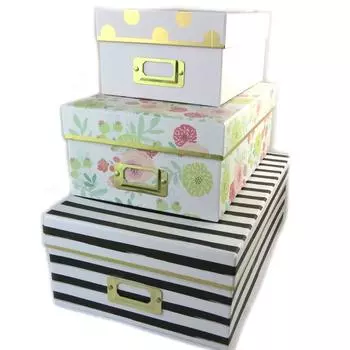 Les Trsors De Lily [N6354] - Набор из 3 сувенирных коробок Belle Epoque черный, белый, разноцветный.