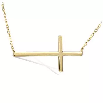 Les Trsors De Lily [N6844] - Позолоченное ожерелье Крест - 22x17 мм