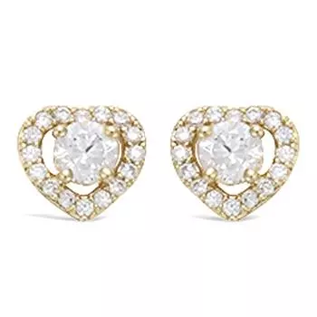 Les Trsors De Lily [N6872] - Позолоченные серьги Love из белого золота - 9 мм