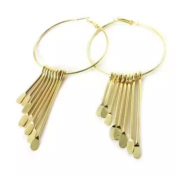 Les Trsors De Lily [N7228] - Золотые серьги-кольца Choreography 60 мм