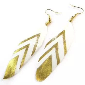 Les Trsors De Lily [N7346] - Золотисто-белые дизайнерские серьги Cheyennes