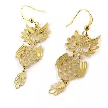 Les Trsors De Lily [N8292] - Золотые серьги «Совы»