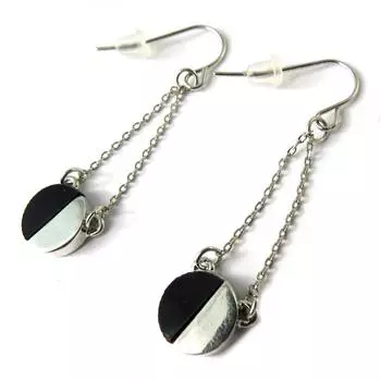 Les Trsors De Lily [N8316] – Серьги «Клеопатра» серебристо-черного цвета.