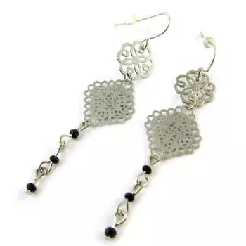 Les Trsors De Lily [N8348] - Серебристо-черные серьги Carmen