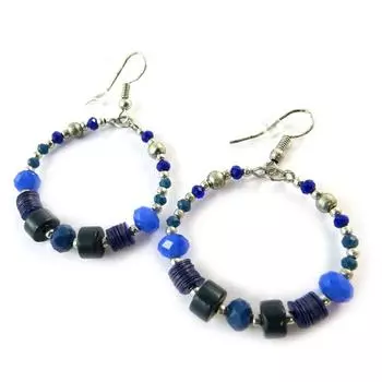 Les Trsors De Lily [N8369] - Серебряно-голубые дизайнерские серьги «Килиманджаро»