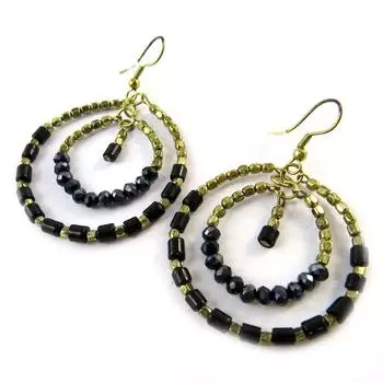 Les Trsors De Lily [N8370] - Дизайнерские серьги Алтай черное золото