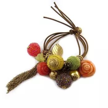 Les Trsors De Lily [N8437] - Красный / янтарный браслет Fruit Cluster