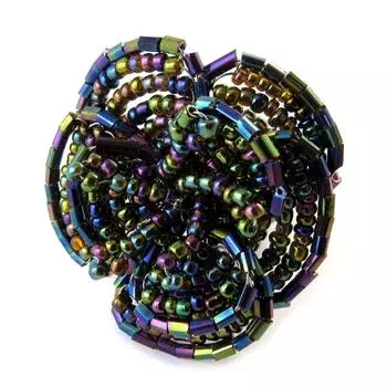 Les Trsors De Lily [N9311] - разноцветное дизайнерское кольцо Катманду черного цвета.