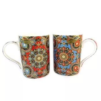 Les Trsors De Lily [N9646] - сине-красная разноцветная фарфоровая подарочная коробка Mandalay (2 кружки) красный