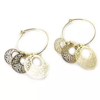 Les Trsors De Lily [N9904] - Золотые серьги-кольца Кармен