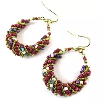 Les Trsors De Lily [P0129] - Золотисто-красные дизайнерские серьги Kilimanjaro