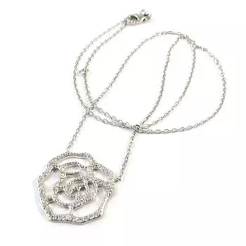 Les Trsors De Lily [P0201] - Серебряное колье Rosa Romantica серебристо-белое (родиевое покрытие)