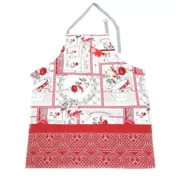 Les Trsors De Lily [P0985] - Дизайнерский фартук French Tradition цветочный красный - 81x67 см
