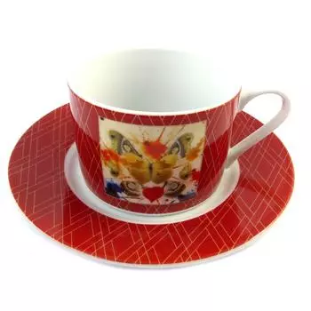 Les Trsors De Lily [P1123] - Фарфоровая чашка + блюдце Salvador Dali Butterly