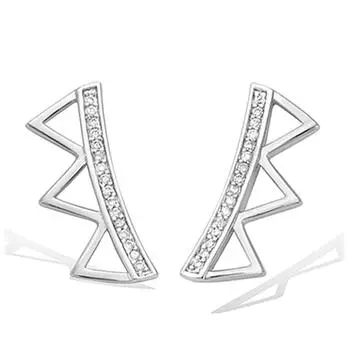 Les Trsors De Lily [P1224] - Серебряные серьги «Треугольники» (родиевое покрытие) - 20x7 мм