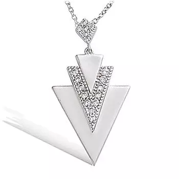 Les Trsors De Lily [P1256] - Серебряное колье Cleopatra белое серебро (родий) - 33x16 мм.