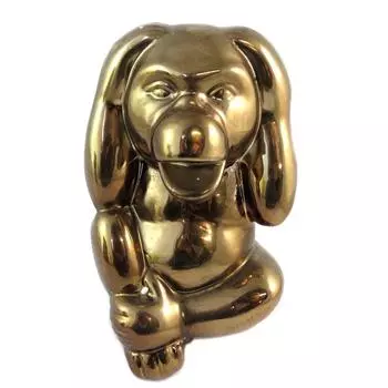 Les Trsors De Lily [P1394] - Копилка керамическая Обезьяна , золото - 17 см…