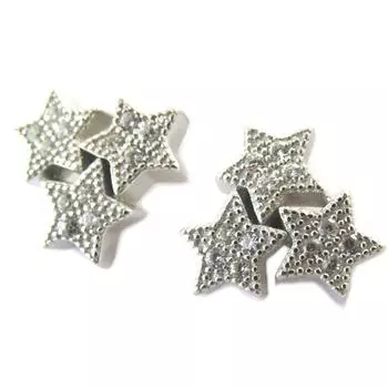 Les Trsors De Lily [P1709] — серебряные серьги белого цвета со звездами