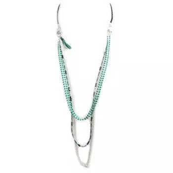 Les Trsors De Lily [P1727] - Длинное колье Artisan Azuni серебристо-голубого цвета (ручная работа)