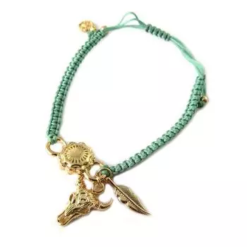 Les Trsors De Lily [P1738] - Зеленый браслет «Azuni» ручной работы (ручная работа)