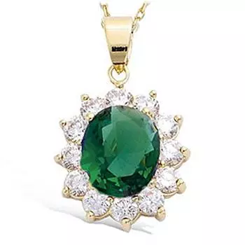 Les Trsors De Lily [P1945] - Изумрудно-зеленая позолоченная подвеска Victorina - 20x18 мм…