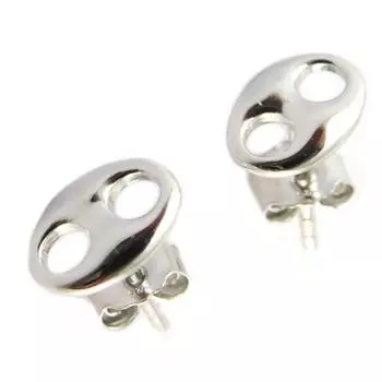 Les Trsors De Lily [P1985] - Серебряные серьги Coffee Bean Серебряные (родий) - 8x5 мм