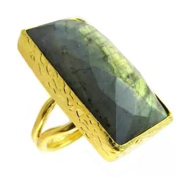 Les Trsors De Lily [P2279] - Позолоченное кольцо ручной работы Османская принцесса серое золото - 30x15 мм