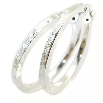 Les Trsors De Lily [P2339] - Серебряные серьги-кольца Chorographie серебро (родиевое покрытие) - 25 см 2 мм (покрытие бриллиантами)