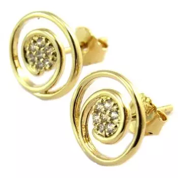 Les Trsors De Lily [P2343] - Серьги с позолотой Sissi белое золото - 10 мм