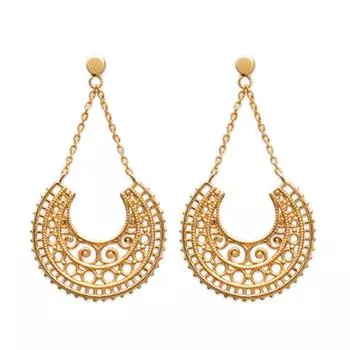 Les Trsors De Lily [P2431] - Серьги позолоченные Кармен золото - луна 20x18 мм