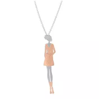 Les Trsors De Lily [P2554] - Серебряное колье Женский силуэт серебро, розовое золото (родированное покрытие)